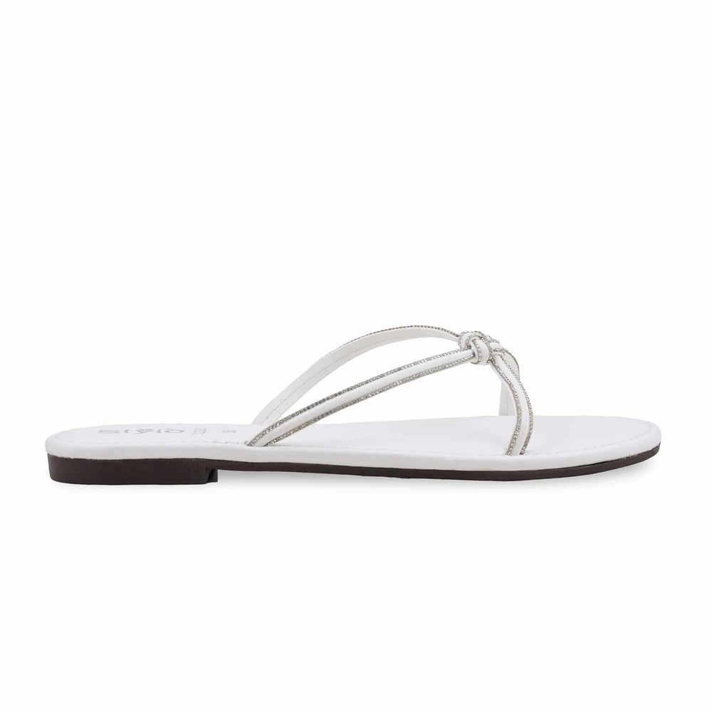 White Casual Slipper For Women CL2287