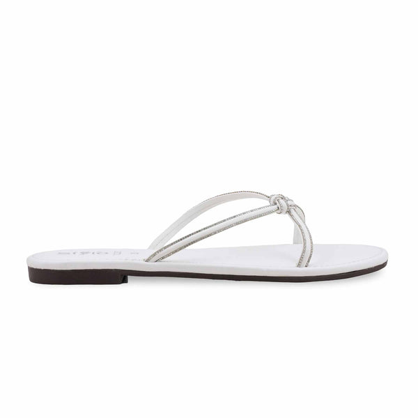 White Casual Slipper For Women CL2287