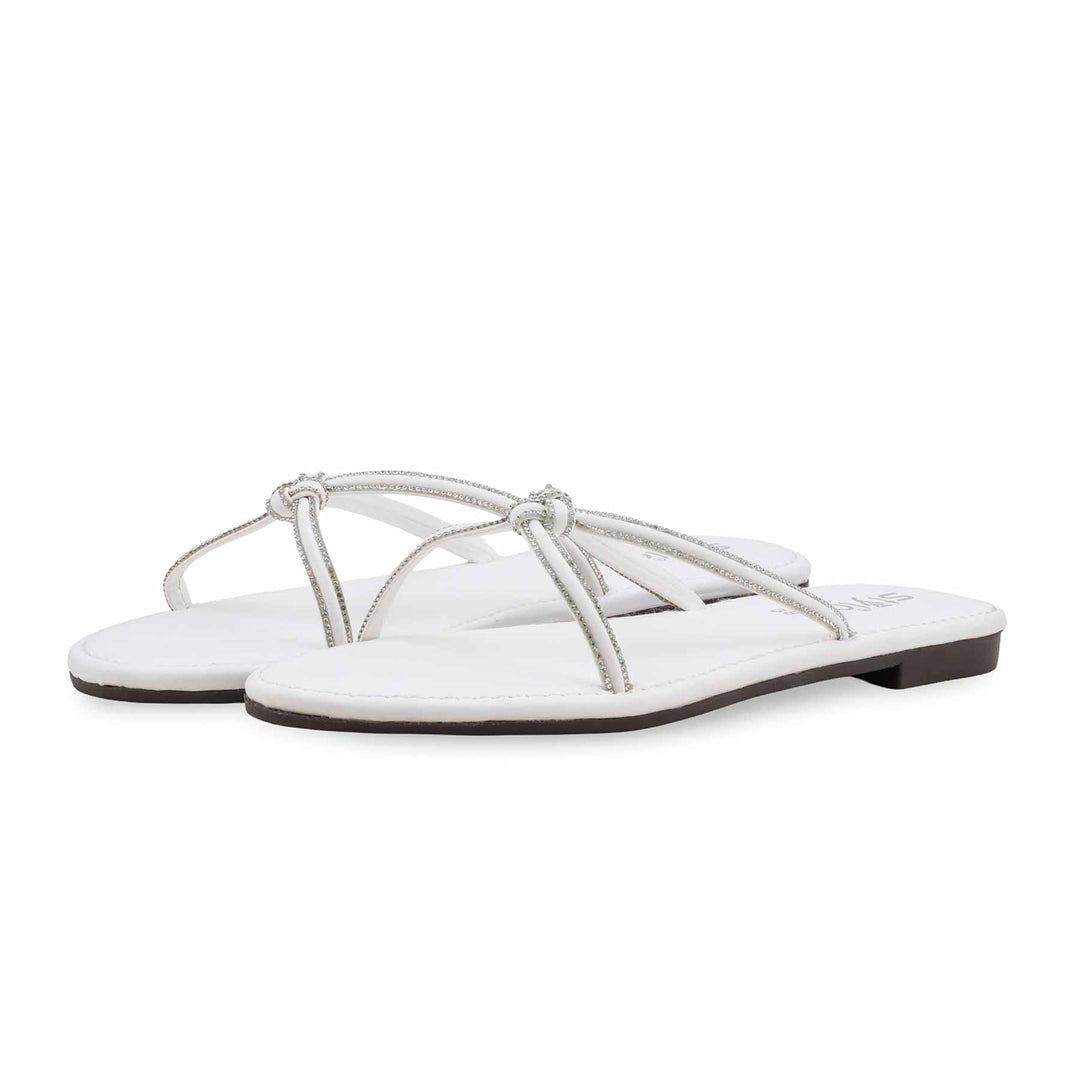 White Casual Slipper For Women CL2287