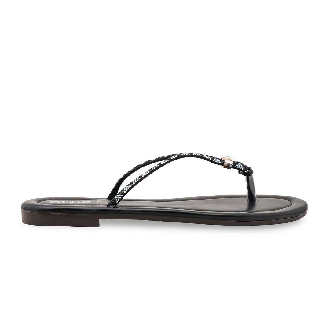 Black Casual Chappal For Women CL2292