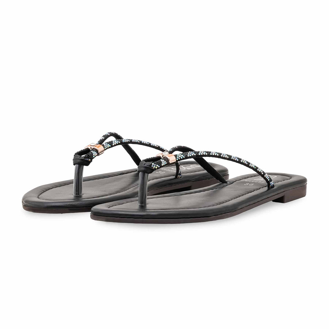 Black Casual Chappal For Women CL2292
