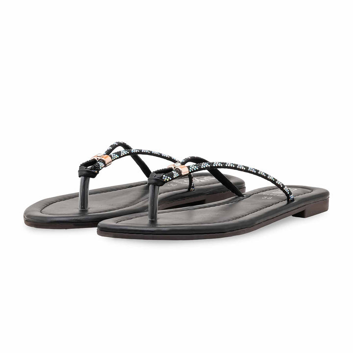 Black Casual Chappal For Women CL2292