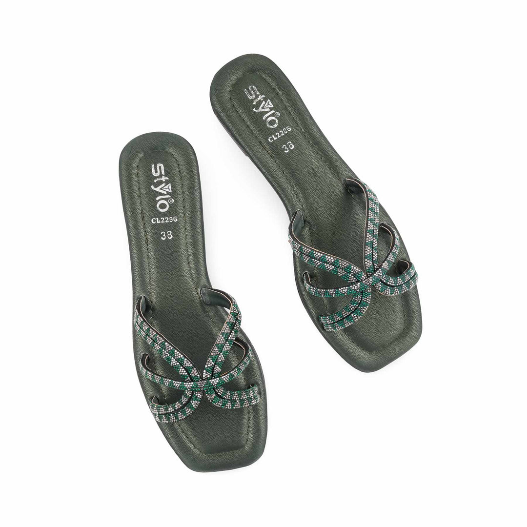 Green Casual Slipper For Women CL2296