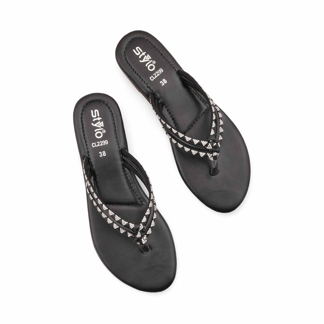 Black Casual Chappal For Women CL2299
