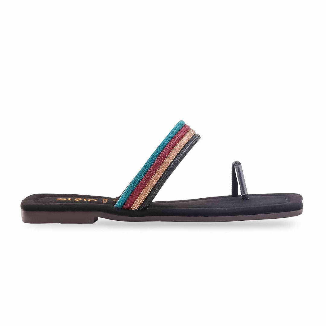 Black Casual Chappal For Women CL2303