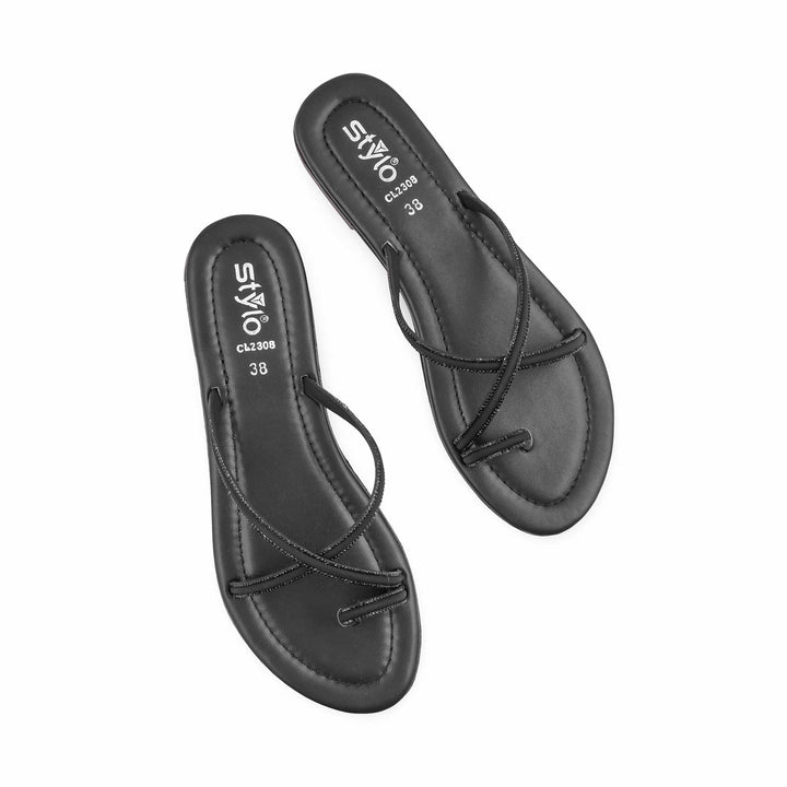 Black Casual Women Chappal CL2308