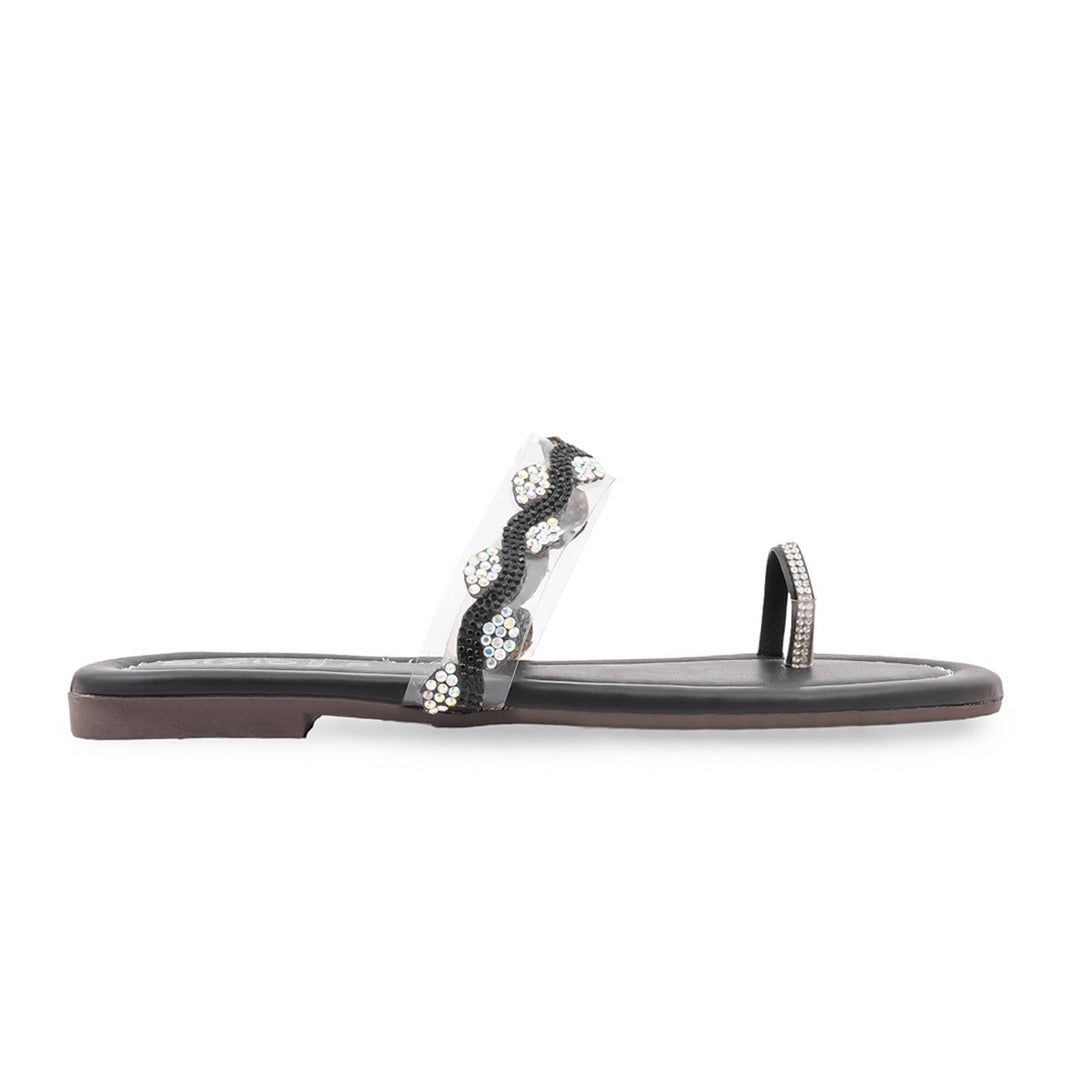 Black Casual Chappal For Women CL2321