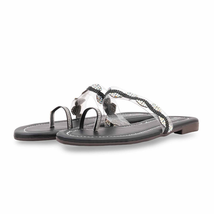 Black Casual Chappal For Women CL2321