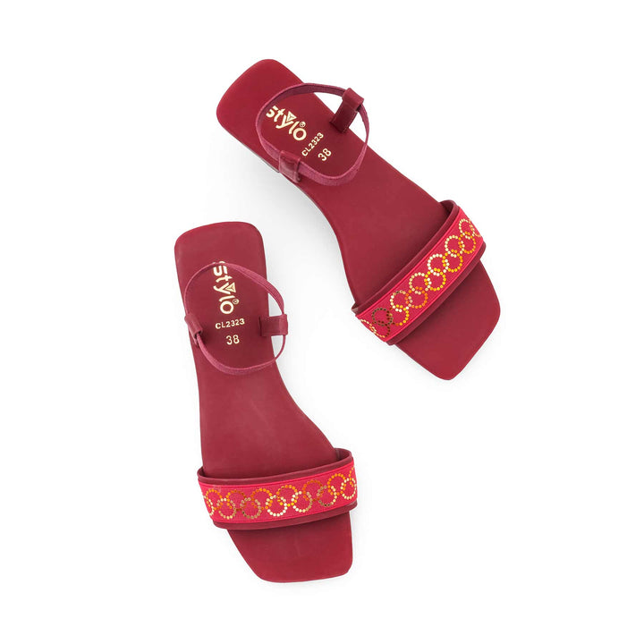 Maroon Casual Sandal For Women CL2323