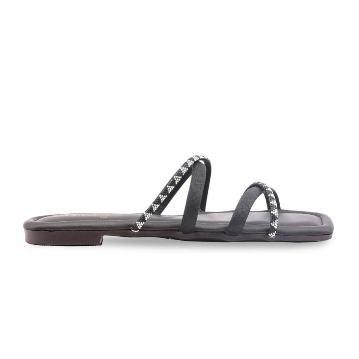 Black Casual Chappal For Ladies CL2330