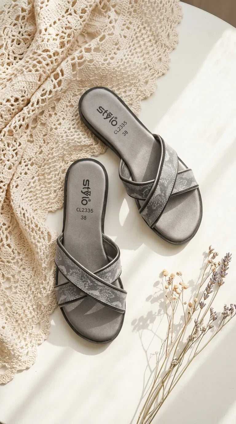 Grey Casual Slipper For Women CL2335