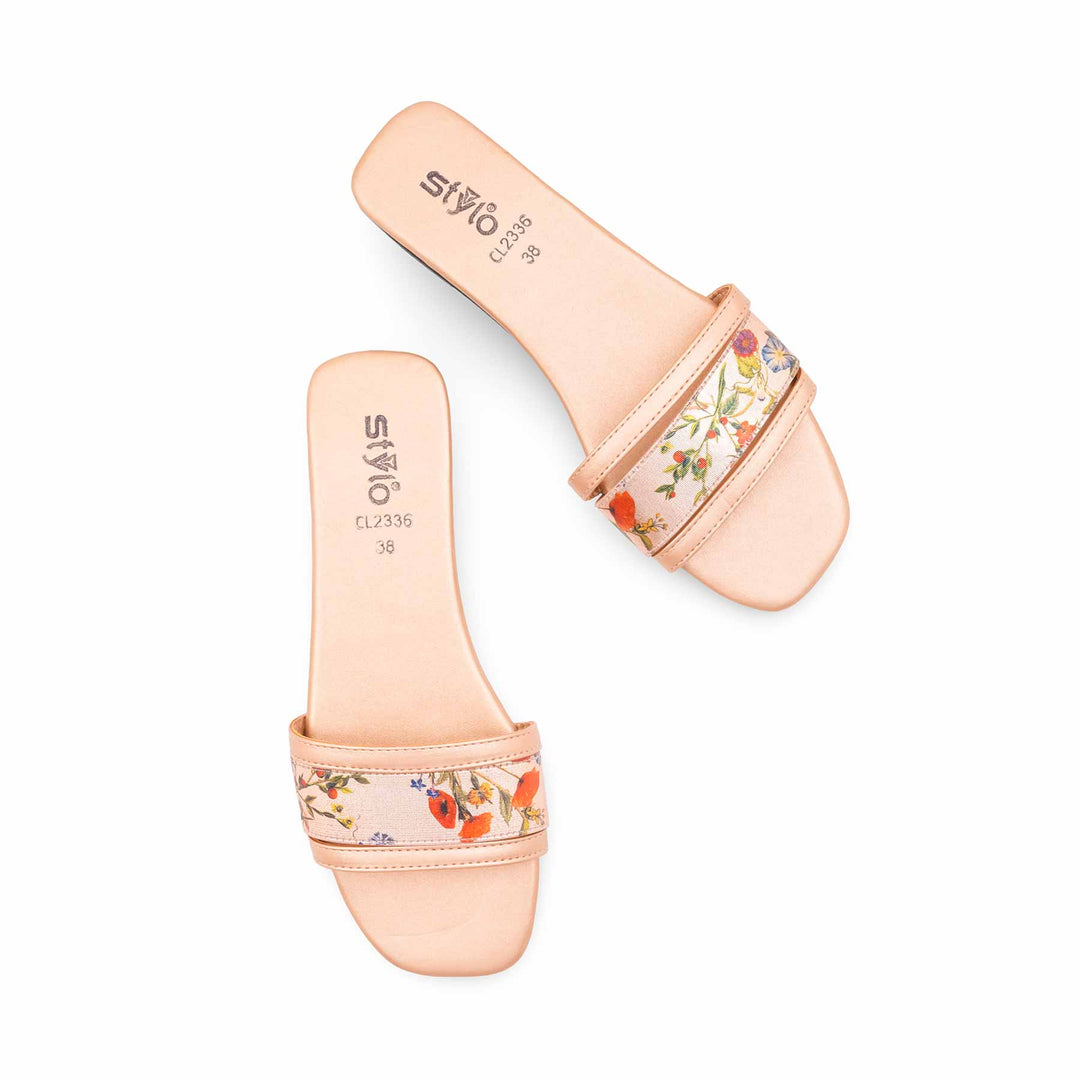 Golden Casual Slipper For Women CL2336