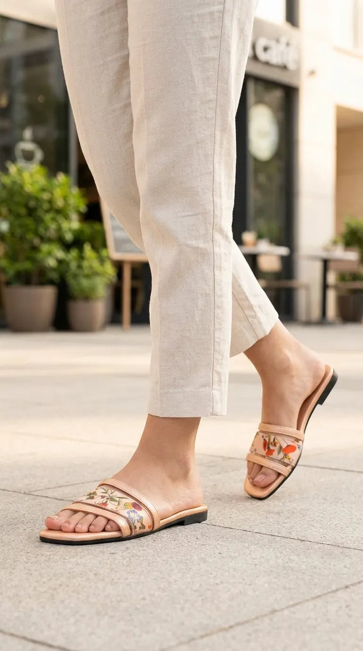 Golden Casual Slipper For Women CL2336