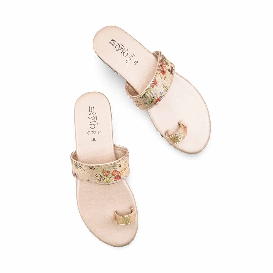 Golden Casual Chappal For Women CL2337