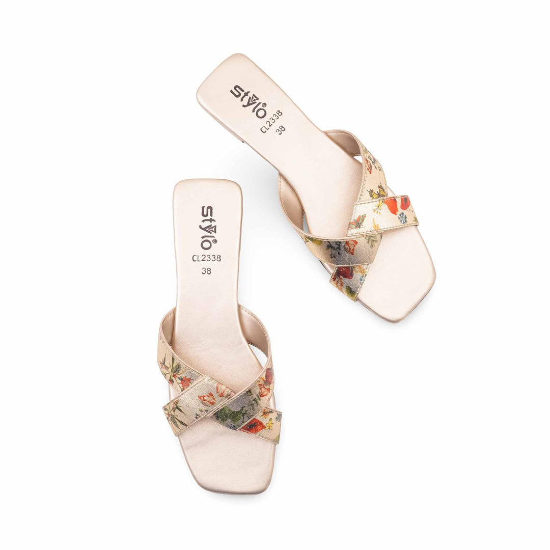 Golden Casual Slipper For Ladies CL2338