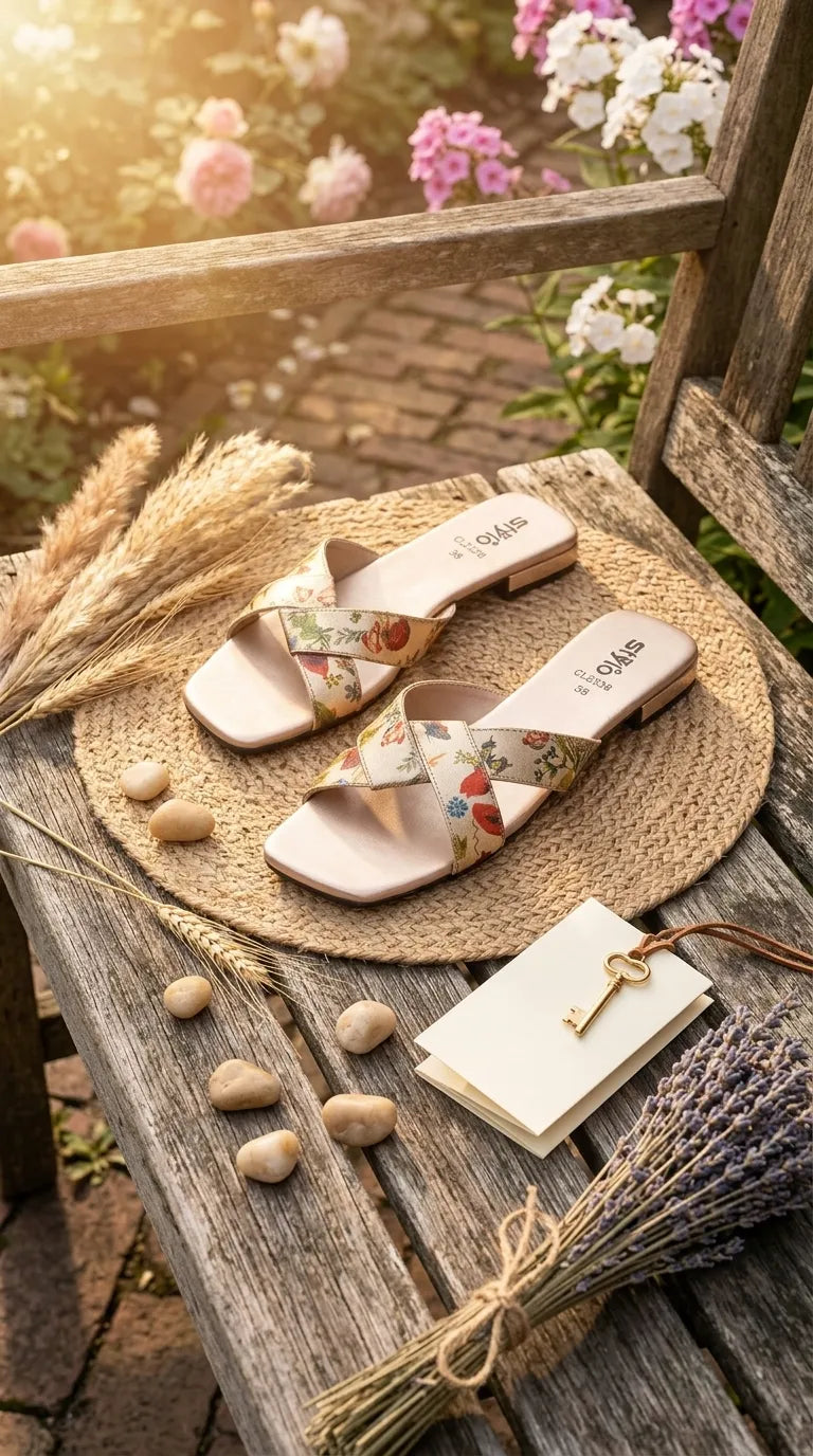 Golden Casual Slipper For Ladies CL2338