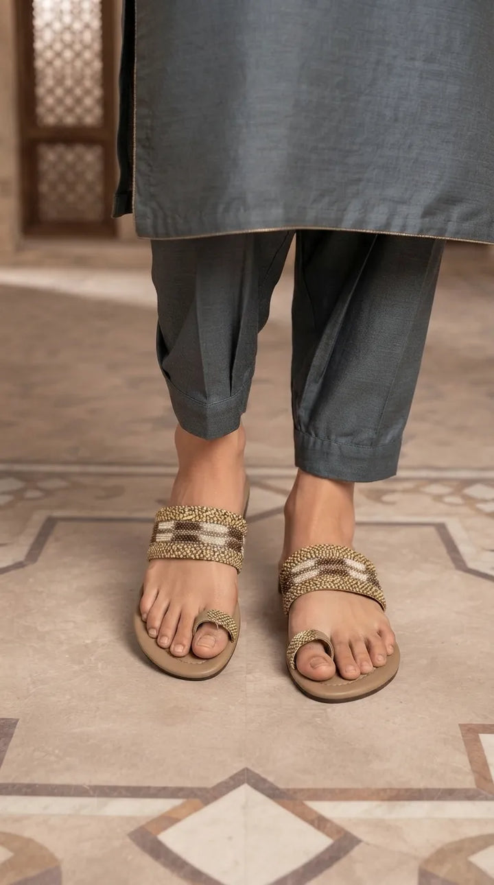 Beige Casual Chappal For Women CL2347