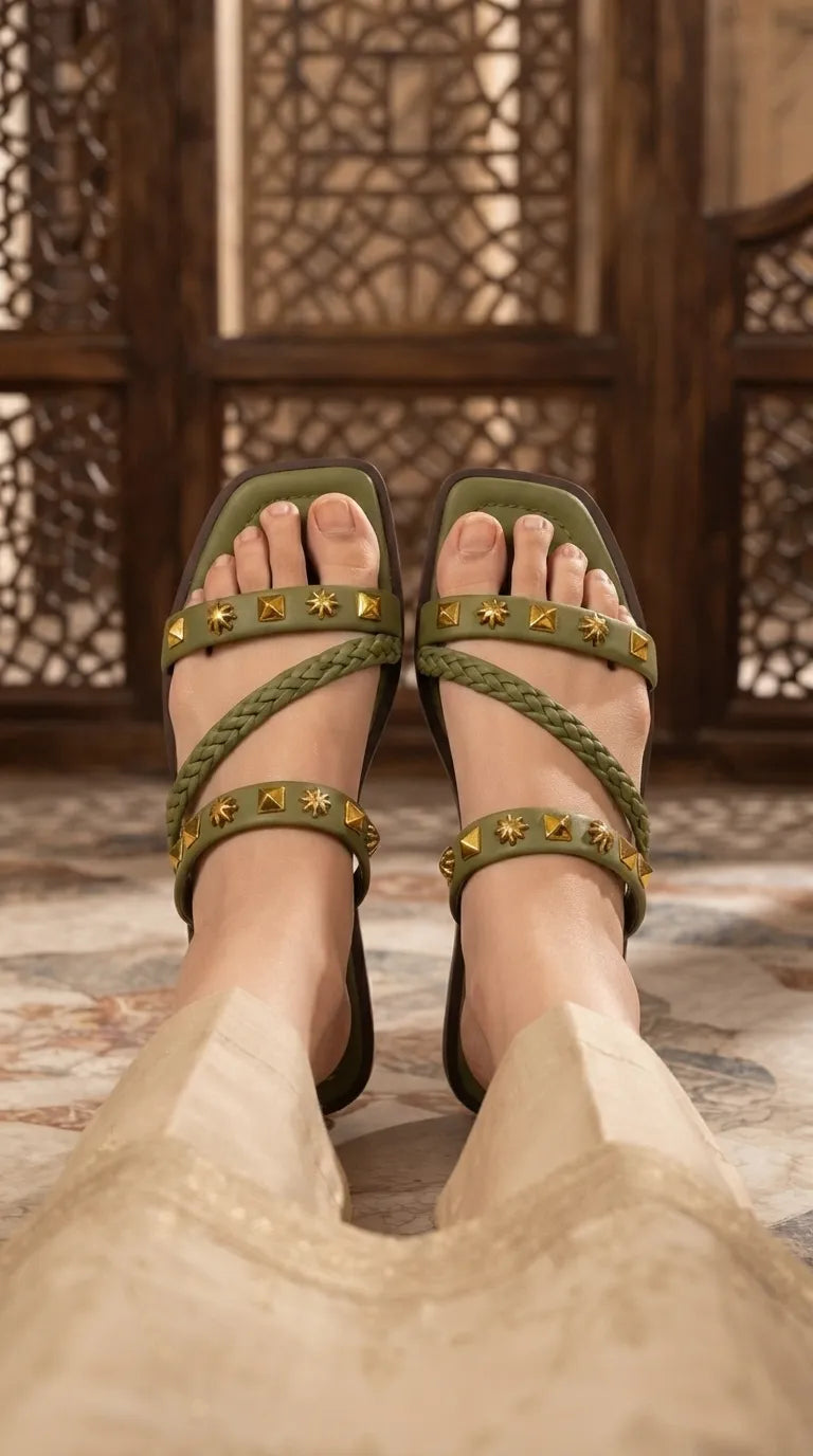 Green Casual Slipper For Women CL2350
