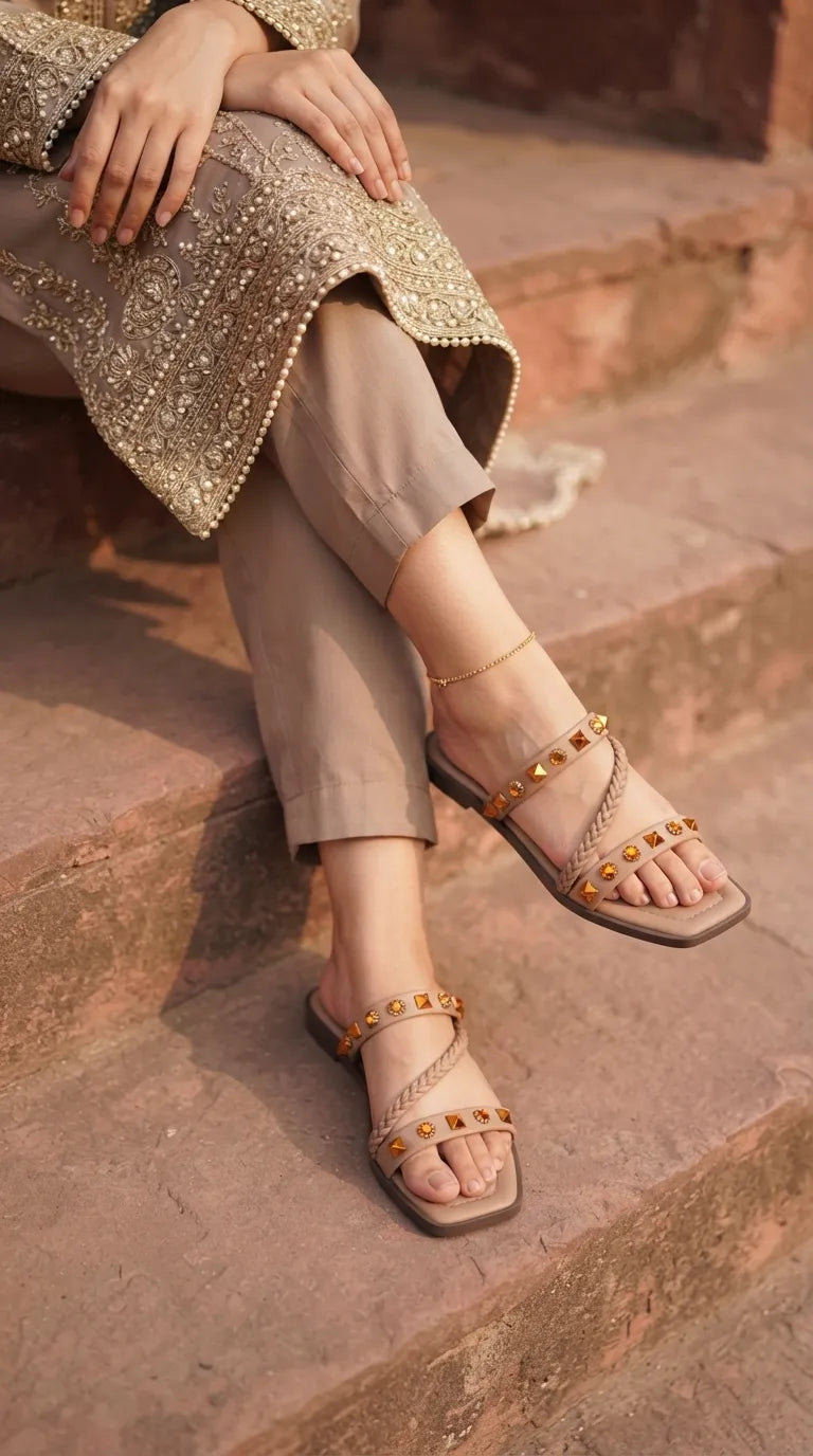 Beige Casual Slipper For Women CL2350