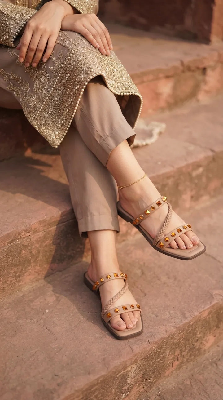 Beige Casual Slipper For Women CL2350