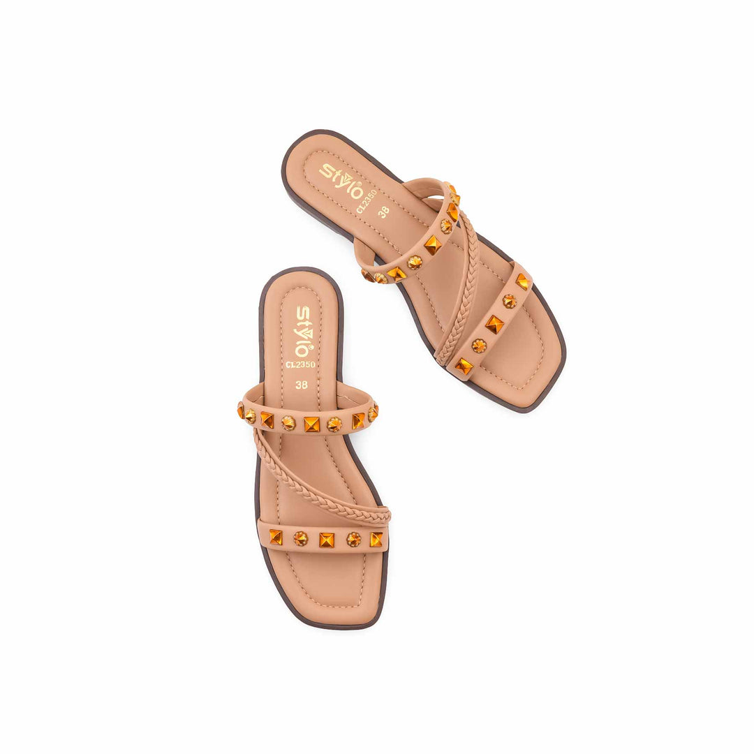 Beige Casual Slipper For Women CL2350