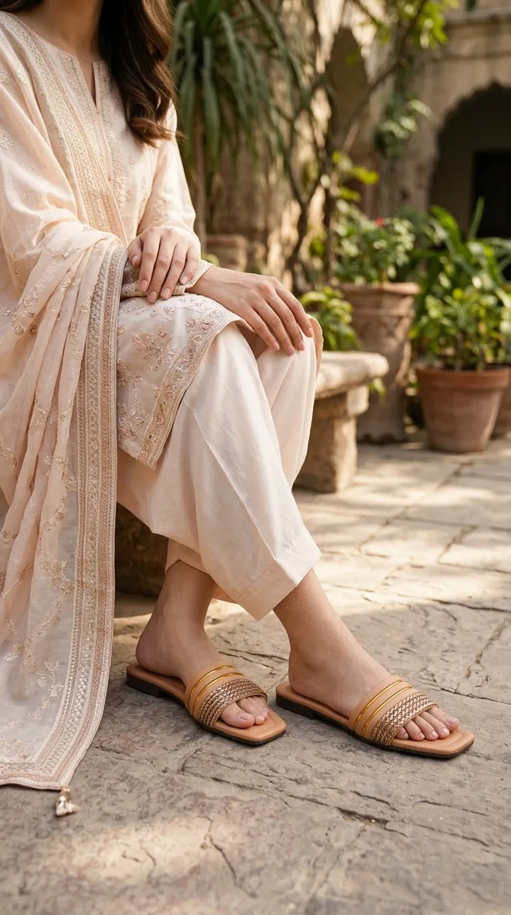 Beige Casual Slipper For Women CL2351