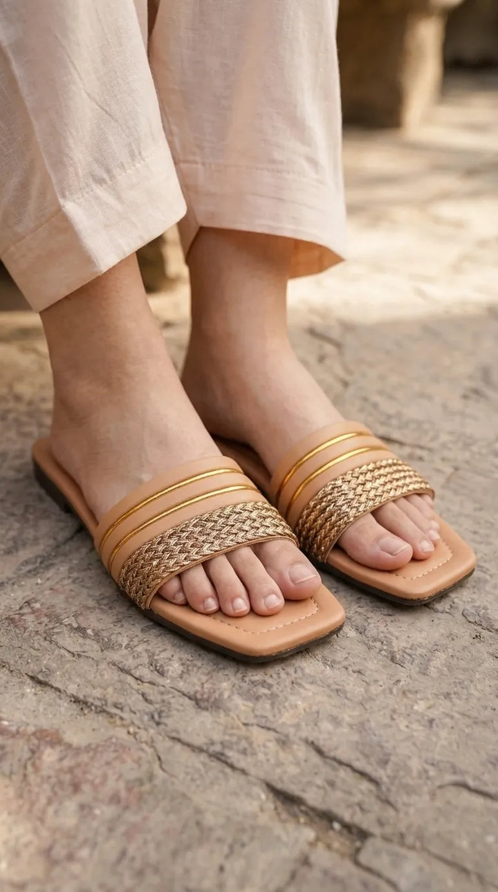 Beige Casual Slipper For Women CL2351