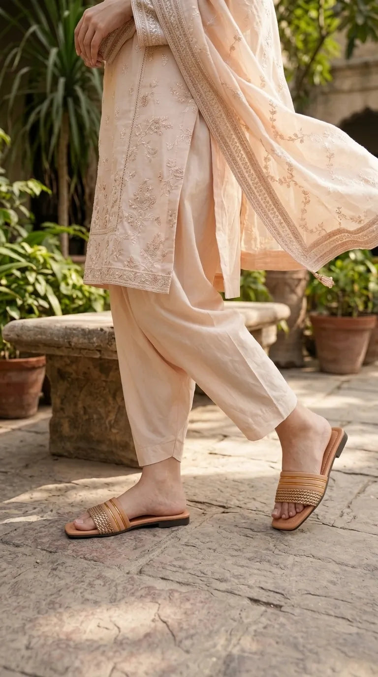 Beige Casual Slipper For Women CL2351