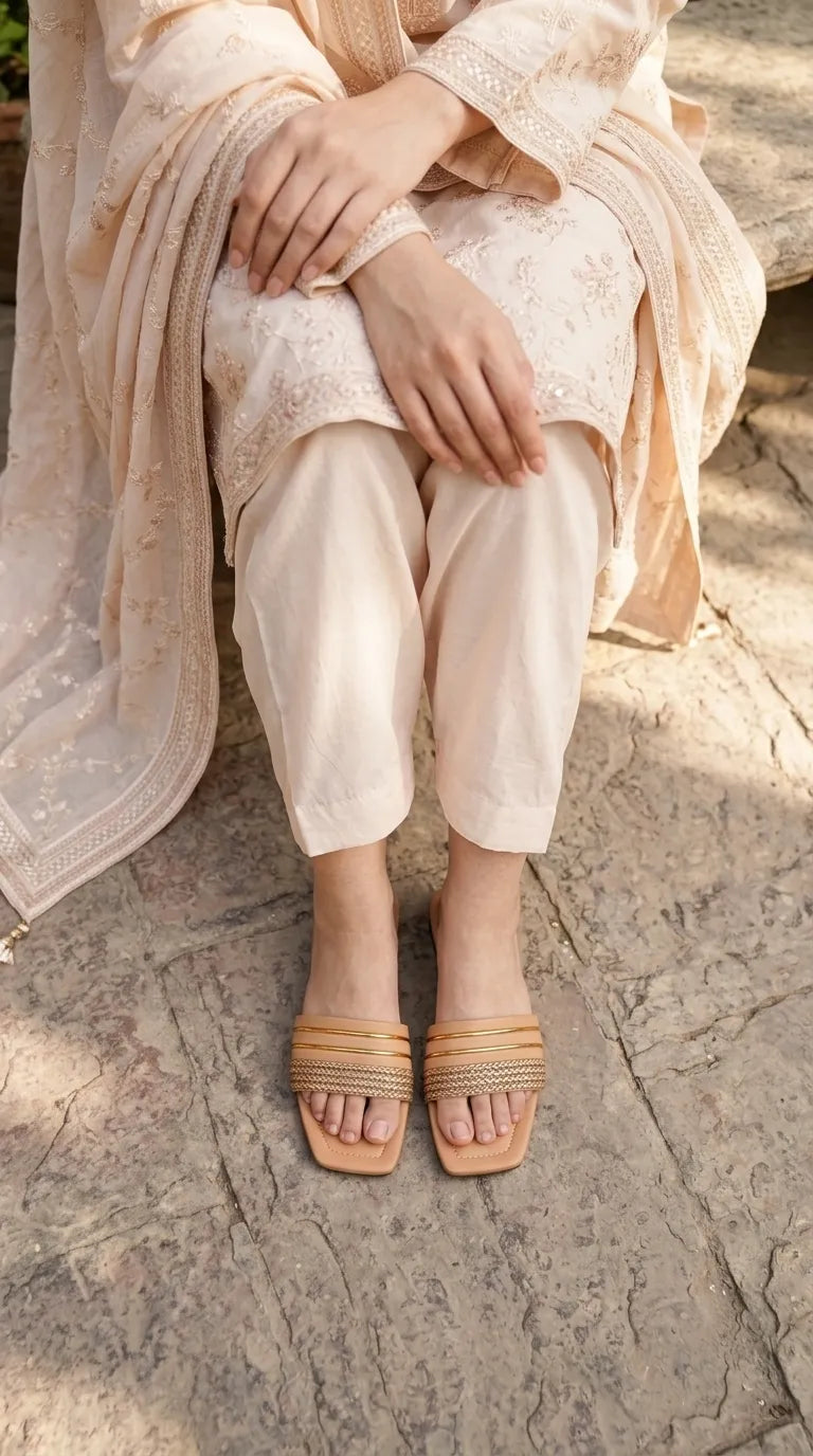 Beige Casual Slipper For Women CL2351