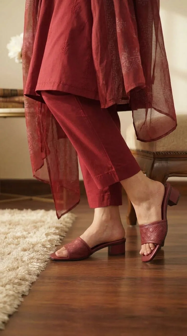 Maroon Casual Slipper For Women CL2364