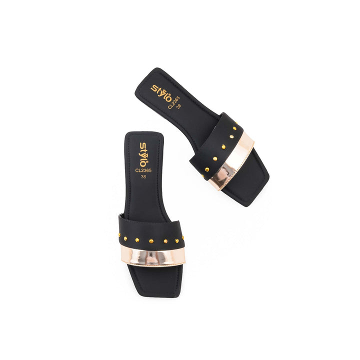 Black Casual Slipper For Women CL2365