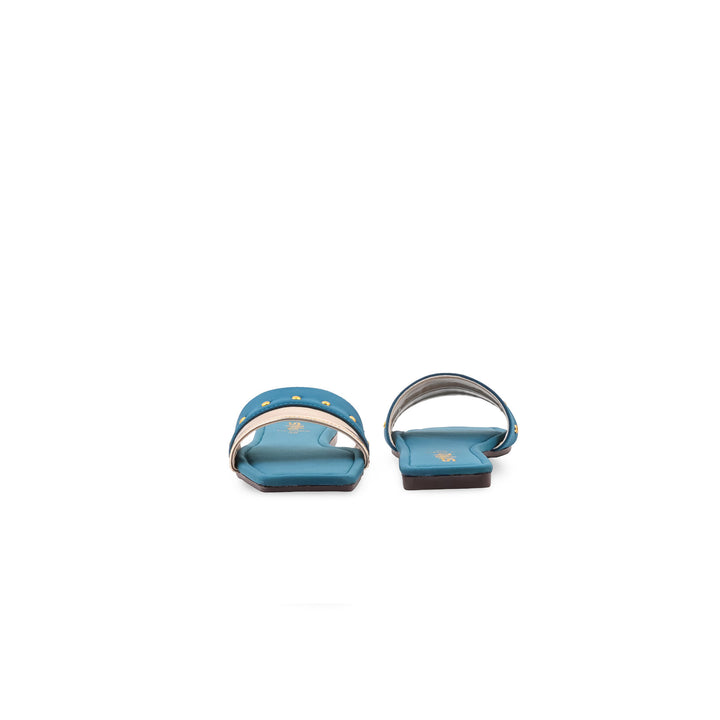Teal Blue Casual Slipper For Women CL2365