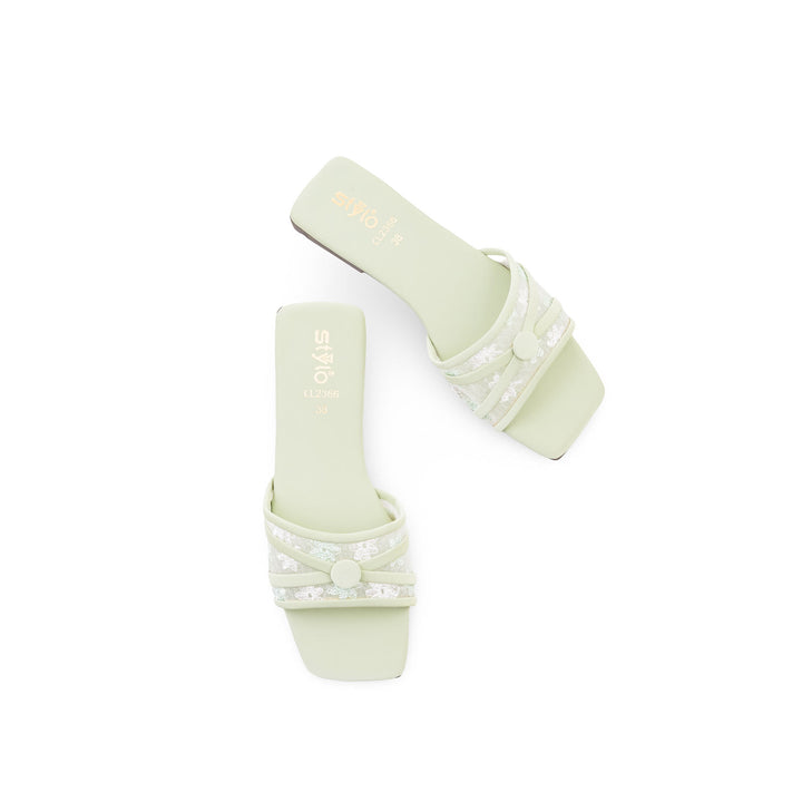 Green Casual Slipper For Women CL2366