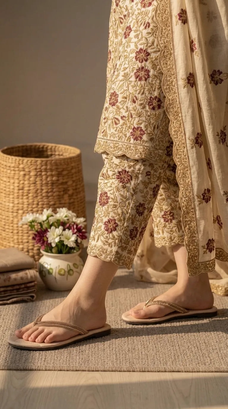 Beige Casual Chappal For Ladies CL2371