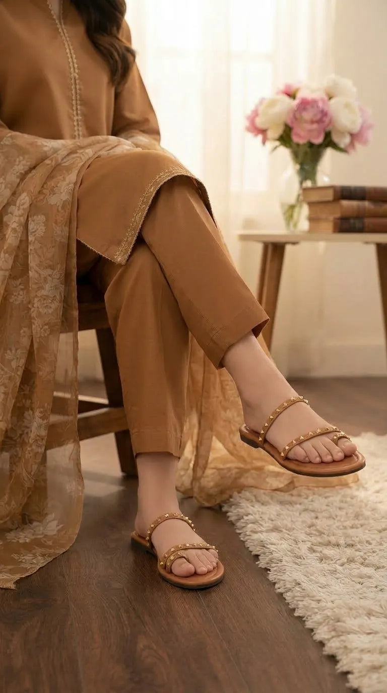 Tan Casual Chappal For Women CL2372
