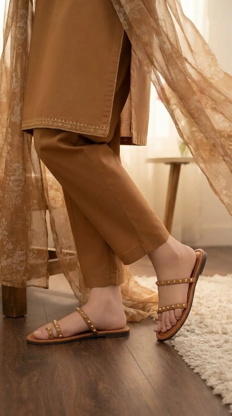 Tan Casual Chappal For Women CL2372