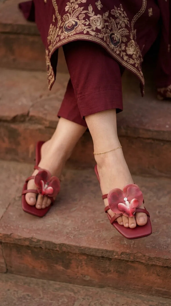 Maroon Casual Slipper For Women CL2375