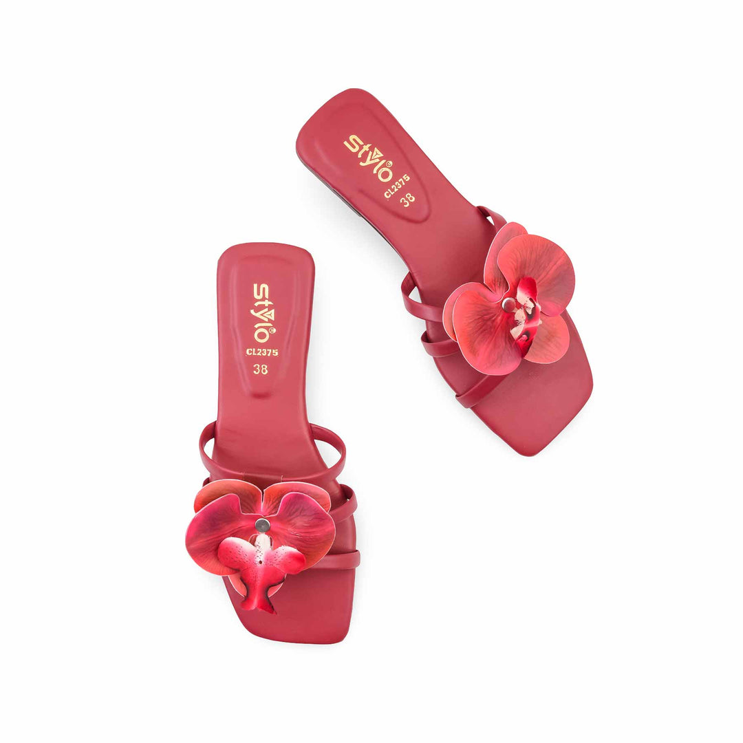 Maroon Casual Slipper For Women CL2375