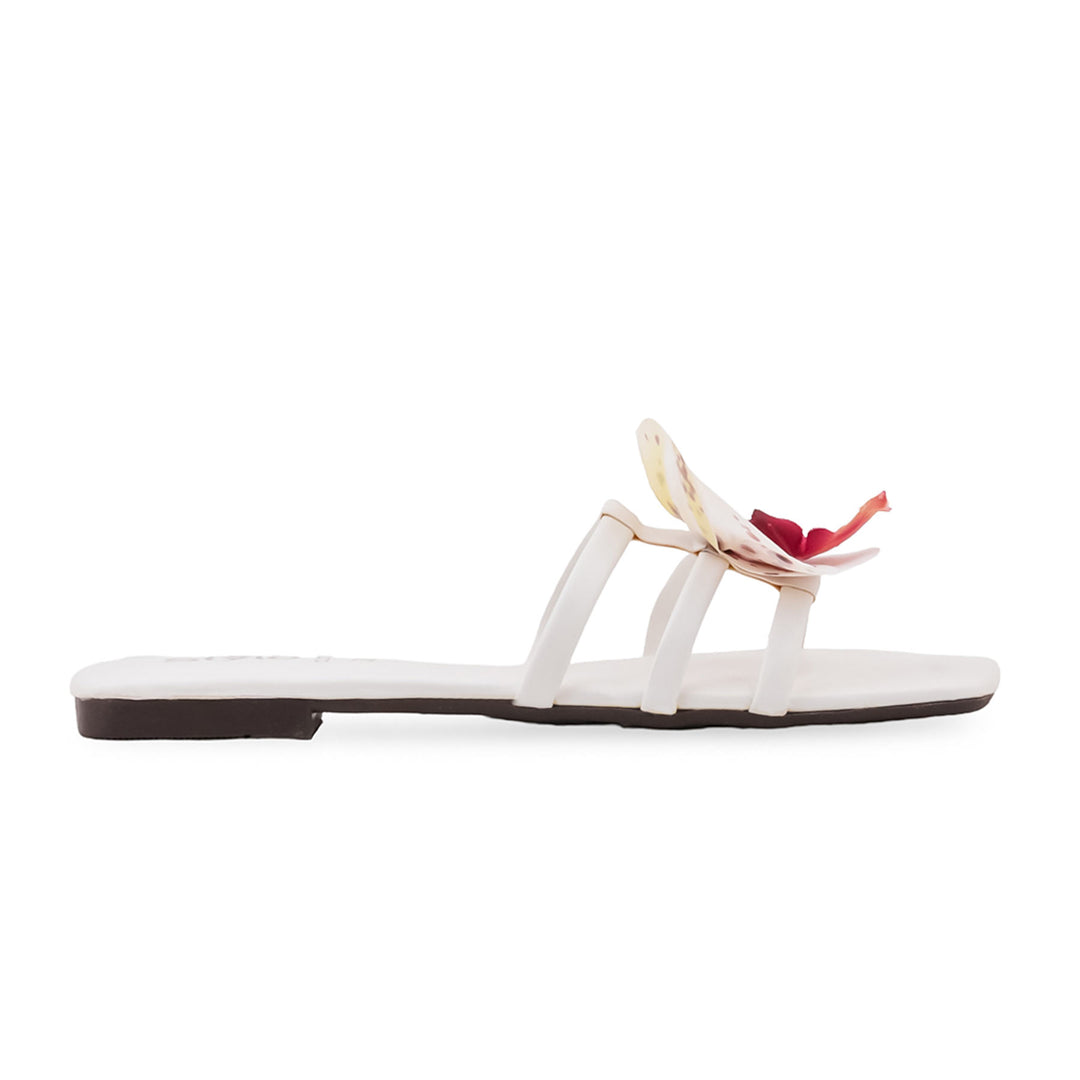 White Casual Slipper For Women CL2375