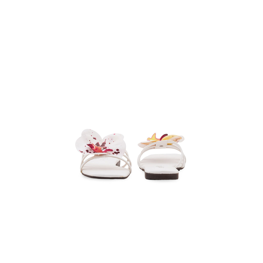 White Casual Slipper For Women CL2375