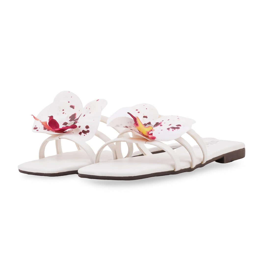 White Casual Slipper For Women CL2375