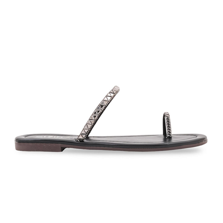 Black Casual Chappal For Ladies CL2380