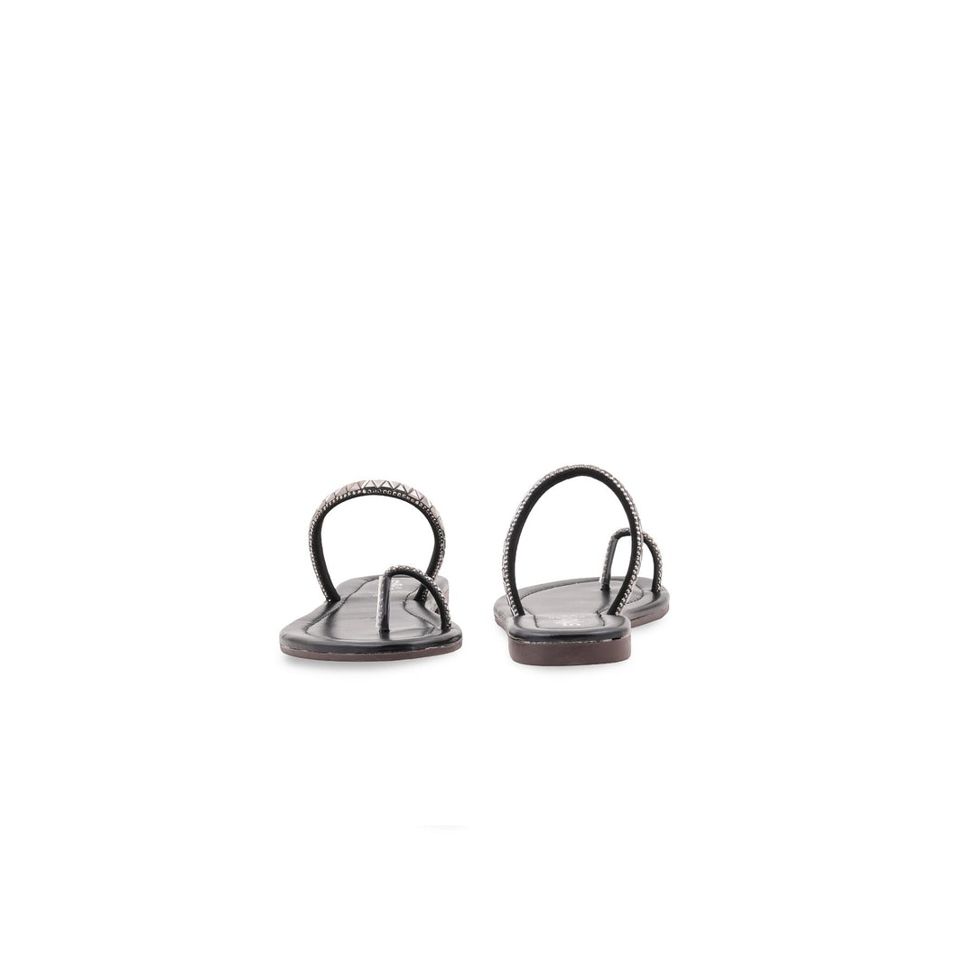 Black Casual Chappal For Ladies CL2380