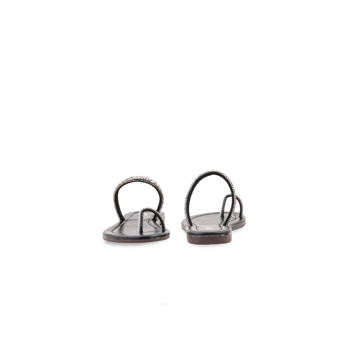 Black Casual Chappal For Ladies CL2380