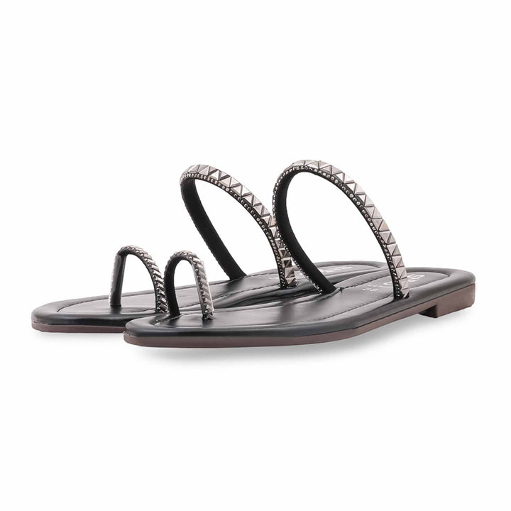 Black Casual Chappal For Ladies CL2380