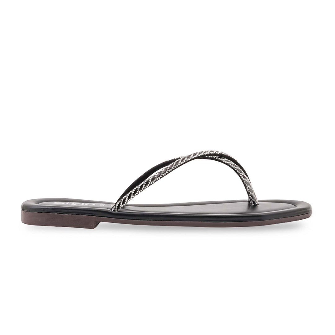 Black Casual Chappal For Ladies CL2381