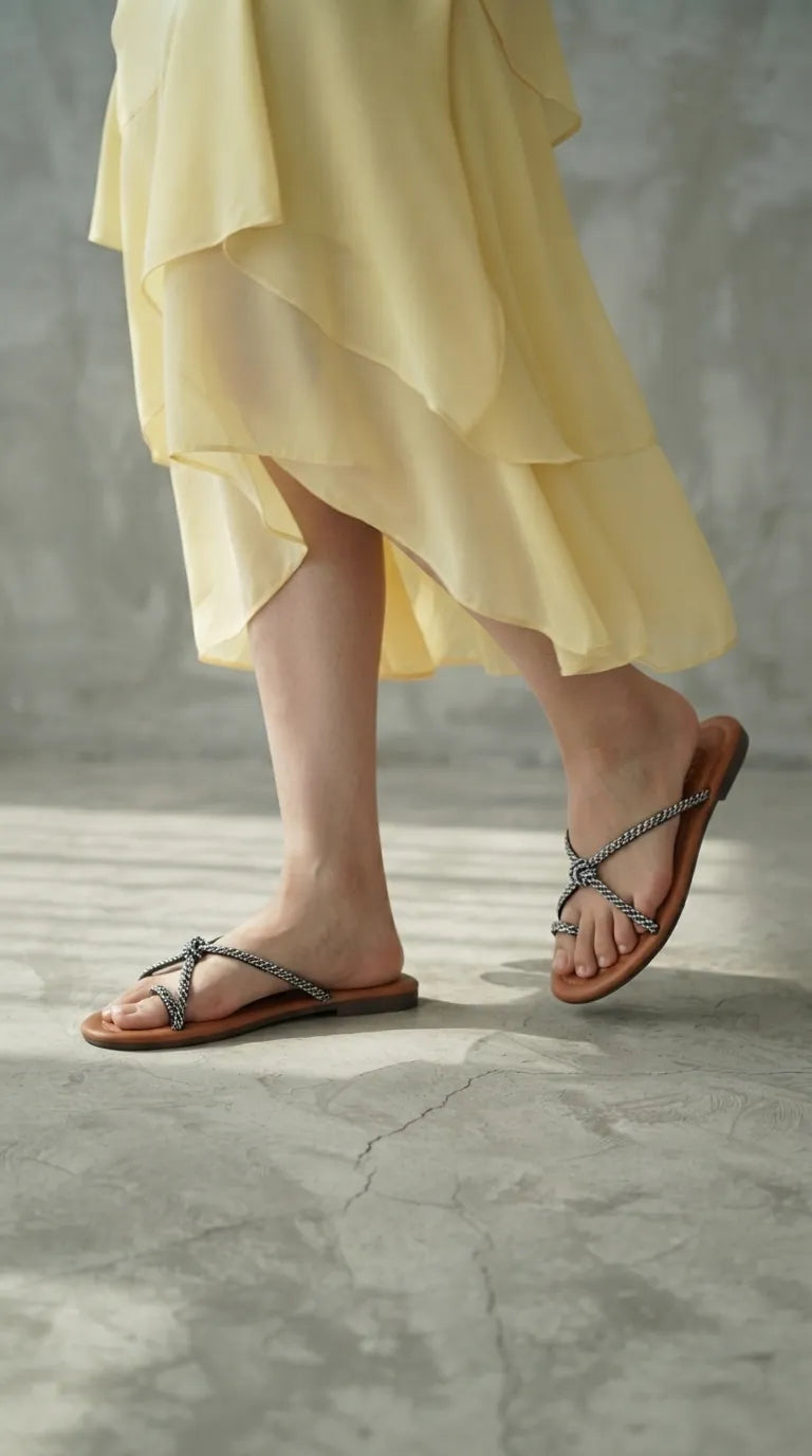 Black Casual Chappal For Women CL2383