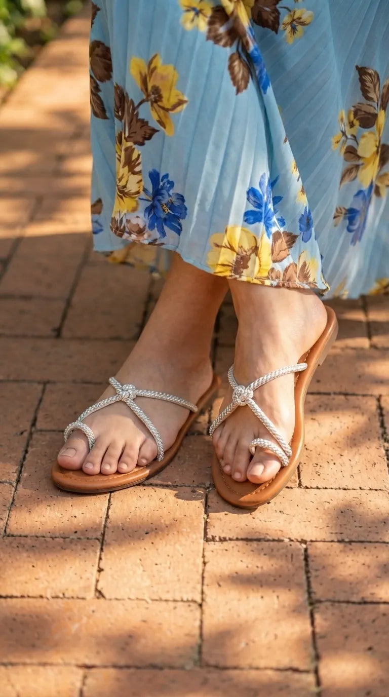Silver Casual Chappal For Ladies CL2383