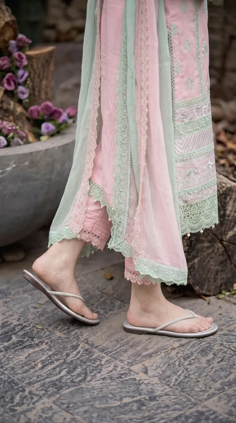 Silver Casual Chappal For Ladies CL2402