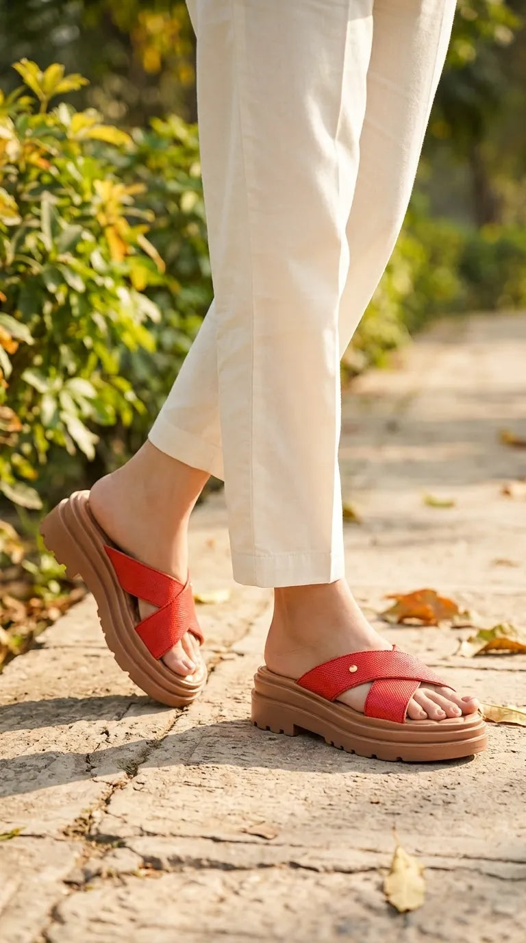 Red Casual Softy For Ladies CL5566
